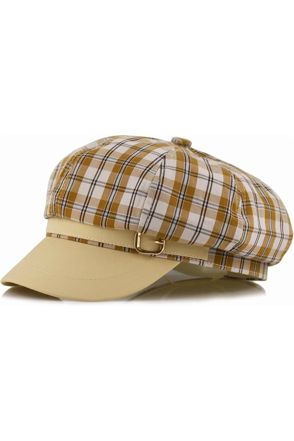 Newsboy Hats for Women - Retro Classic Plaid Hat Fashionable British Irish Beret Cap Girls Vintage Dressy Caps