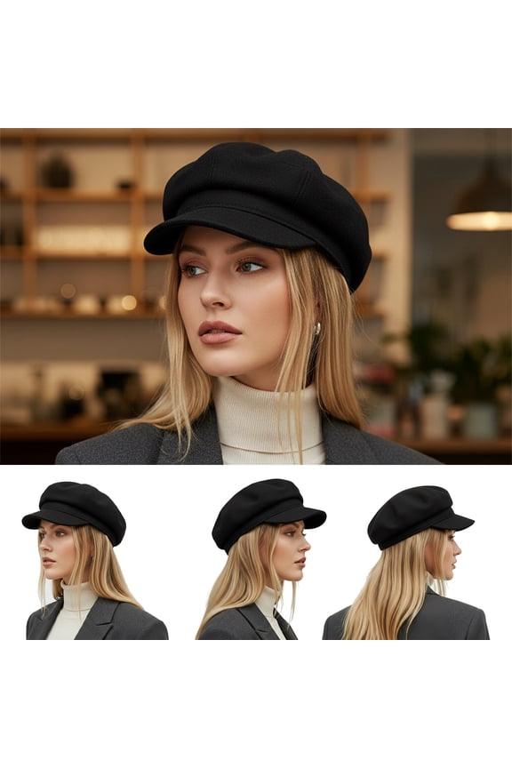 Womens  Newsboy Cap ,Wool Winter Spring Visor Cabbie Fiddler Octagonal Paperboy Hat, Stylish Girls Gift