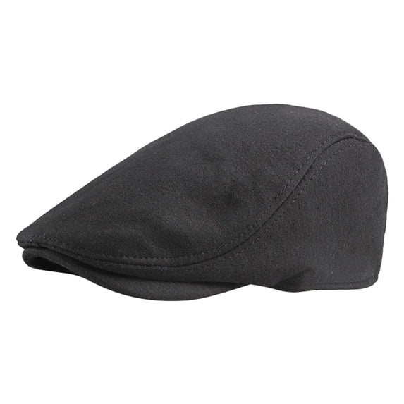 Newsboy Men's Hat Newsboy Cap Flat Cap Soft Stretch Fit Men Cap Cabbie Hunting Cap for Men Outdoor Daily Use Breathable Soft Summer Hat for Driving Golf QURATI Black One Size