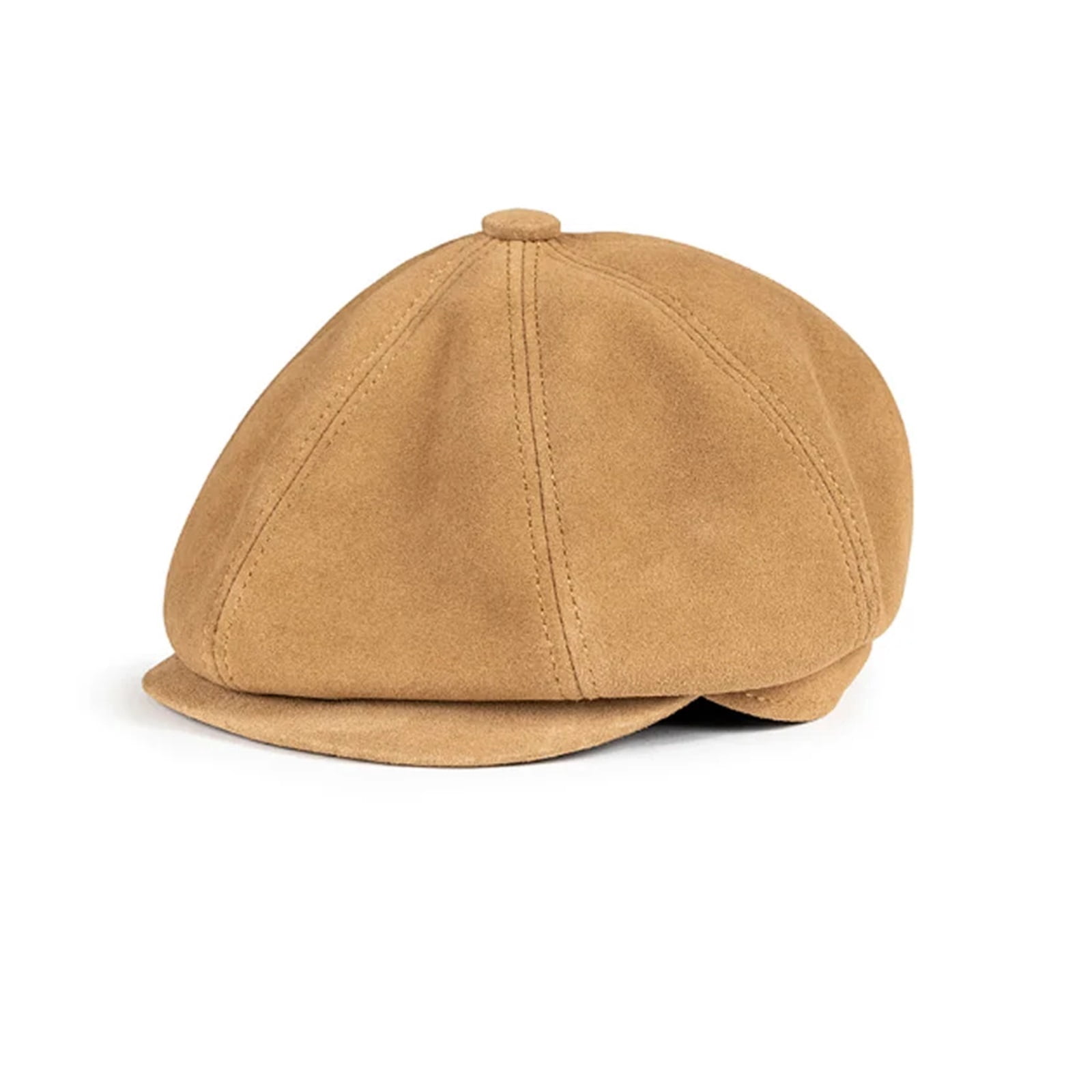 Newsboy's Cap Man Genuine Leather Duckbill Boina Thin Berets Hats For Men/Women Leisure Coffe/Brown 54-61cm Fitted Cabbie Bonnet ,Fashion Design