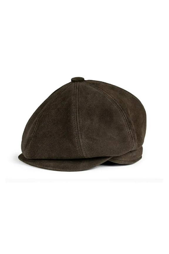 Newsboy's Cap Man Genuine Leather Duckbill Boina Thin Berets Hats For Men/Women Leisure Coffe/Brown 54-61cm Fitted Cabbie Bonnet ,Fashion Design
