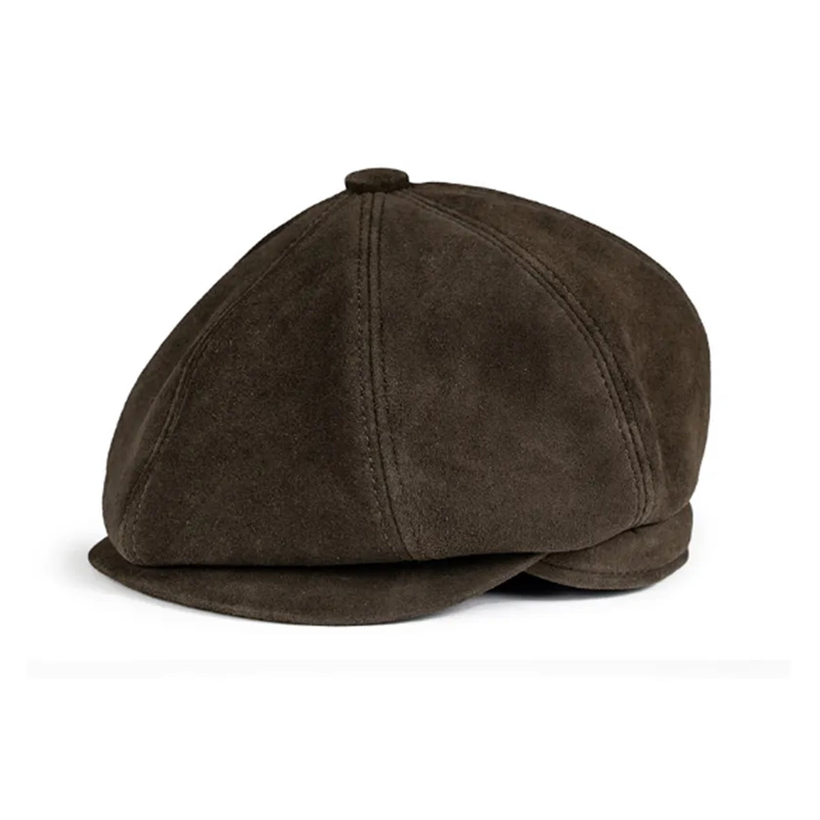 Newsboy's Cap Man Genuine Leather Duckbill Boina Thin Berets Hats For Men/Women Leisure Coffe/Brown 54-61cm Fitted Cabbie Bonnet ,Traditional Style