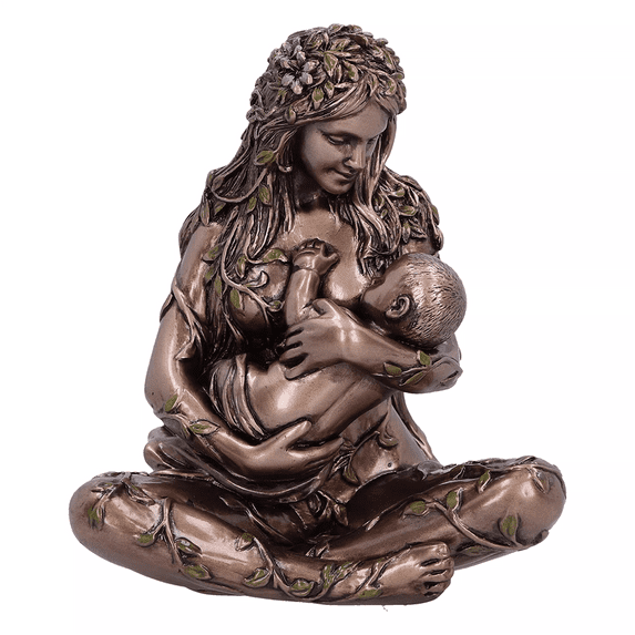 Newset Mother Earth Nourishes Her Children Gaia Decorative Figurines Figurine Hoom Garden Decor Ornaments Goddess Statue (9.5x6.5x11.5cm)