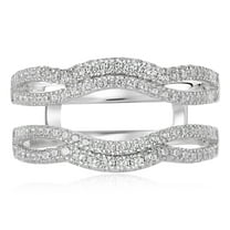 Newshe Bridal Ring Enhancer for Engagement Rings Wedding Band for Women AAAAA Cz Eternity Ring Guard Size 7