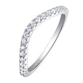 thumbnail image 1 of Newshe Curved Wedding Bands for Women Stacking Sterling Silver Eternity Rings Cz Wishbone Size 5, 1 of 7
