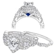 thumbnail image 1 of Newshe Engagement Wedding Ring Set For Women 925 Sterling Silver 2.5ct Pear Shape White Cz Size 13, 1 of 6