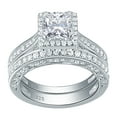 thumbnail image 1 of Newshe Engagement Wedding Ring Set for Women 925 Sterling Silver 1.5CT Princess White AAAAA Cz Size 10, 1 of 7