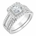 thumbnail image 1 of Newshe Jewellery 3.5CT Bridal Ring Sets Princess Cut 925 Sterling Silver AAAAA CZ Engagement Rings Promise Rings for Her Wedding Bands for Women Size 10, 1 of 7