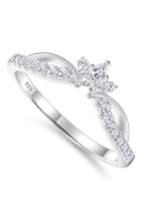 D Color VVS1 Moissanite Curved Wedding Bands for Women Stacking Eternity Rings Crown Pear Round Anniversary Size 10