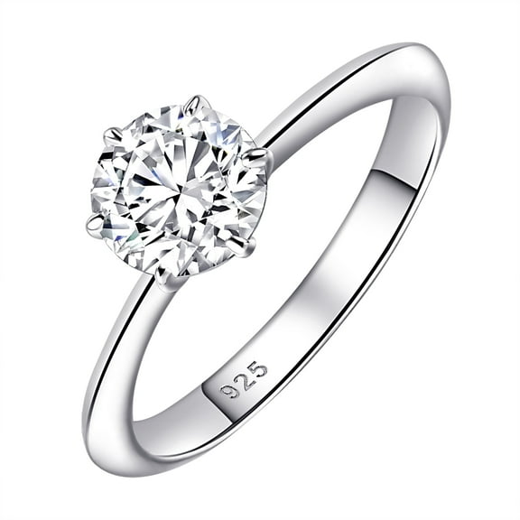 Newshe Jewellery Moissanite Rings For Women 1 Ct Engagement Wedding band 925 Sterling Silver Round Solitaire Size 9.5