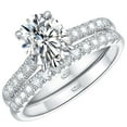 thumbnail image 1 of Newshe Jewellery Oval Moissanite Wedding Rings for Women Engagement Ring Sets 925 Sterling Silver Size 10, 1 of 11