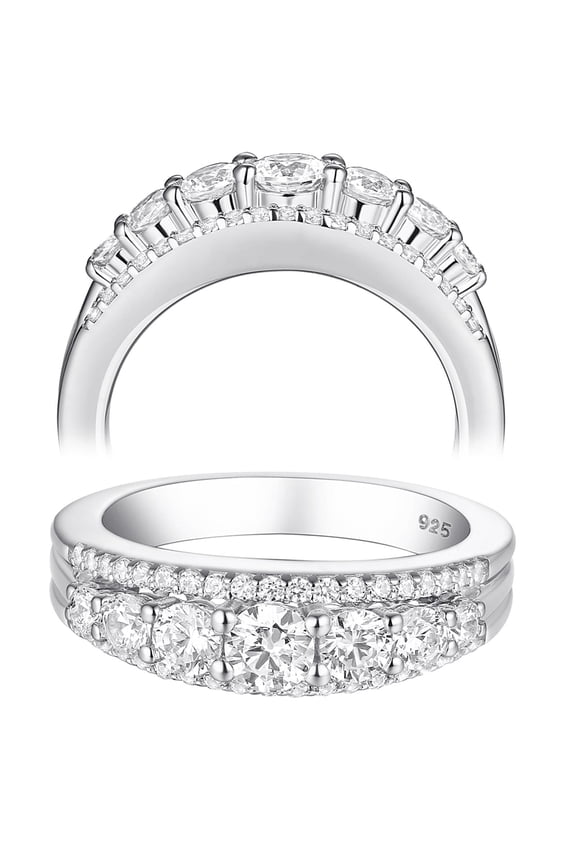 Wedding Band for Women 925 Sterling Silver Eternity Ring Round White 1.13ct AAAAA Cz Size 7