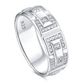 thumbnail image 1 of Newshe Jewellery Wedding Rings For Him 5A 925 Sterling Silver Mens Wedding Bands Round Cut Cubic Zirconia Size 9, 1 of 6