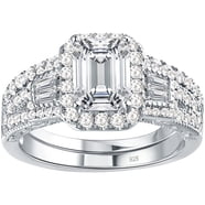 1 Ct Women's Round Bridal Ring Set Silver / 5