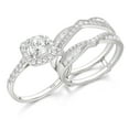thumbnail image 1 of Newshe Jewellery Wedding Rings for Women AAAAA Cz Engagement Bridal Band Set 925 Sterling Silver Enhancers and Wraps Size 10, 1 of 7
