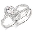 thumbnail image 1 of Newshe Jewellery Wedding Rings for Women Bridal Ring Enhancer Engagement Ring 3Ct Pear White Gold Plated Cz Size 7, 1 of 11