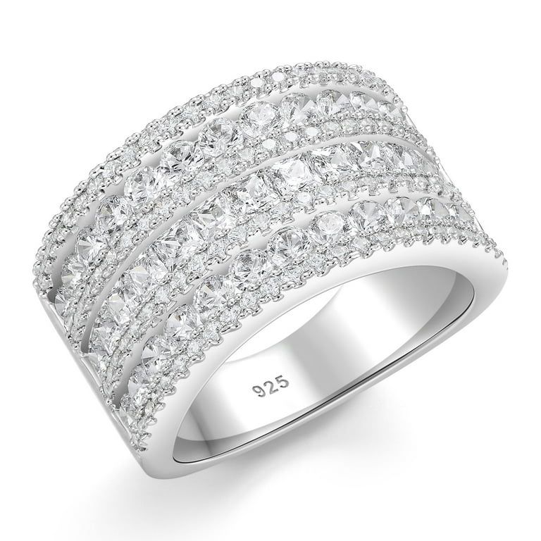 Three-Row Criss Cross Stacking Band Ring with Cubic Zirconia Gold-plated Three-Row Criss Cross Stacking Band Ring with Cubic Zirconia Gold-plated