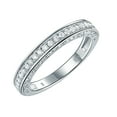 thumbnail image 1 of Newshe Stackable Band Wedding Engagement Ring for Women 925 Sterling Silver CZ Eternity 2.5mm Size 5, 1 of 7