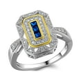 thumbnail image 1 of Newshe Vintage Rings for Women Gemstone Ring 925 Sterling Silver Blue Sapphire Princess Cz Size 8, 1 of 7