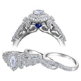 thumbnail image 1 of Newshe Wedding Engagement Ring Set for Women 925 Sterling Silver 3pcs 1.4Ct Pear White Cz Size 7.5, 1 of 7