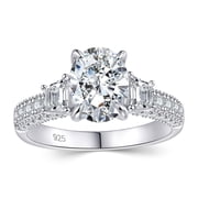 Newshe 3Ct Wedding Engagement Rings for Women Moissanite D Color VVS1 925 Sterling Silver Oval Promise Size 7