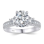 Newshe 3Ct Wedding Engagement Rings for Women Moissanite D Color VVS1 925 Sterling Silver Oval Promise Size 9