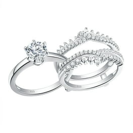 Interlocking Sterling Silver Rings for Women Wedding Ring Set Make Great Anniversary Gifts for Her Walmart