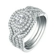 thumbnail image 1 of Newshe Wedding Rings for Women Engagement Ring Set 925 Sterling Silver 3pcs 2Ct White Cz Size 6.5, 1 of 7