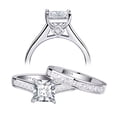 thumbnail image 1 of Newshe Wedding Rings for Women Engagement Ring Sets Princess 925 Sterling Silver Cz 1.8Ct Size 10, 1 of 11
