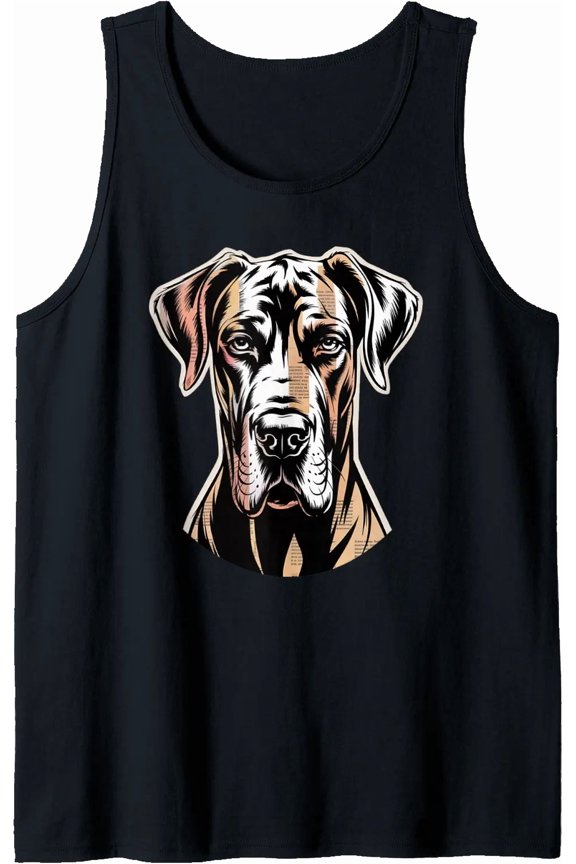 Newspaper Art Great Dane Tank Top Size S-3XL