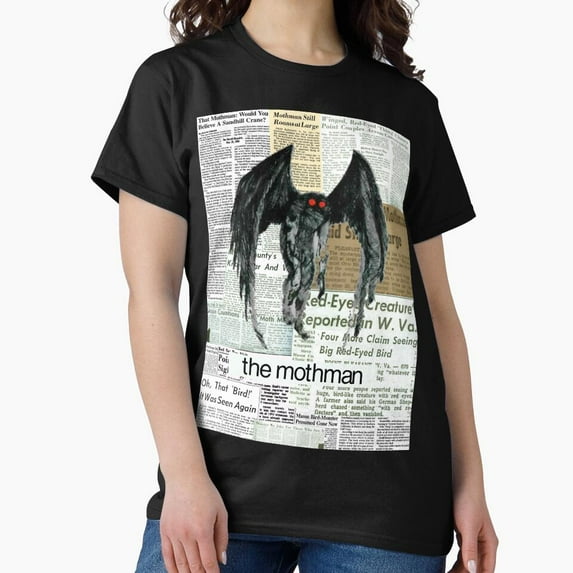 Newspaper Articles About Winged Folklore Creature Print Unisex T-Shirt, up to size 5XL