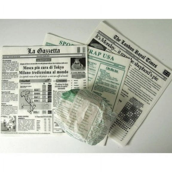 Newspaper Basket Liner Sandwich Wrap Paper Sports Pattern - 12"L x 12"W 1000 Per Case