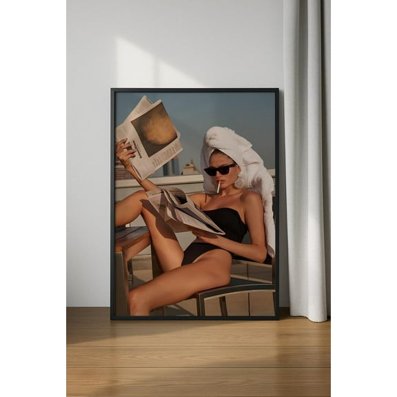 Newspaper Fashion Poster, Luxury Life Poster, Fashion Magazine Poster, Trendy Wall Art, Old Money Fashion Aesthetic Poster, Luxury Woman Poster, Unframed Canvas Size 12x18