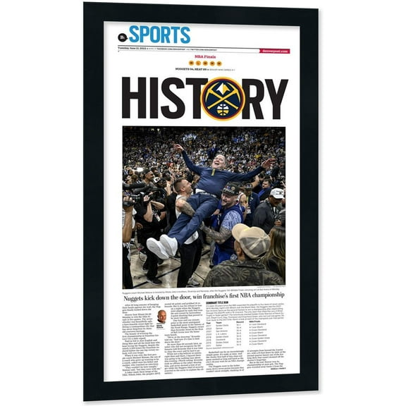 Newspaper Frame Black - 11x22 Inches | Natural Wood Frame Matte Black Finish | UV-Resistant Picture