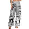 thumbnail image 1 of Newspaper Headlines Pants High Waist Oversize Historic Moon Landing Kawaii Trousers Summer Women Streetwear Print Wide Leg Pants, 1 of 2