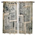 thumbnail image 1 of Newspaper Labels Retro Curtains For Living Room Kitchen Curtain Bedroom rative Window Treatments Home Drapes, 1 of 5