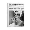 thumbnail image 1 of Newspaper Retro Wall Art Trendy Black and White Poster Vintage Aesthetic Canvas Prints Better Late Than Ugly Wall Decor Funky Feminist Picture Painting Apartment Girly Dorm Room, 1 of 8
