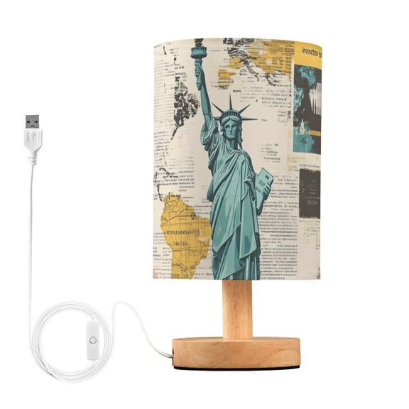 Newspaper Statue Architectures Table Lamp with USB Port LED Warm Light Lamp Night Light Home Decor
