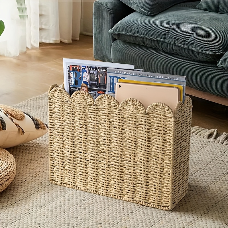 Newspaper Rope Newspaper basket, magazine rack, cotton rope braided magazine rack ...
