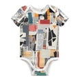 thumbnail image 1 of Newspapers Collage Pure Cotton Bodysuit Short Sleeve Pajamas One-Piece Romper Unisex 12M, 1 of 6