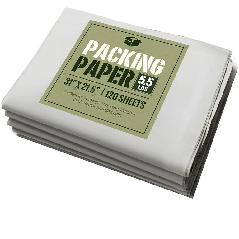 Newsprint Packing Paper: 5.5 lbs (~125 Sheets) of Unprinted, Clean Newsprint Paper, 31 x 21.5