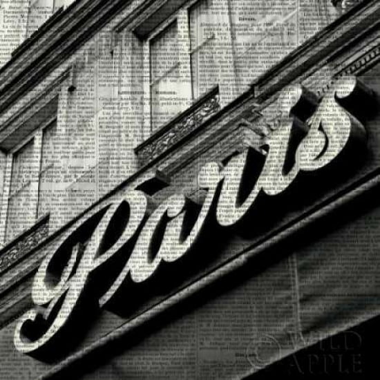 Newsprint Paris Canvas Art - Marc Olivier (24 x 24)