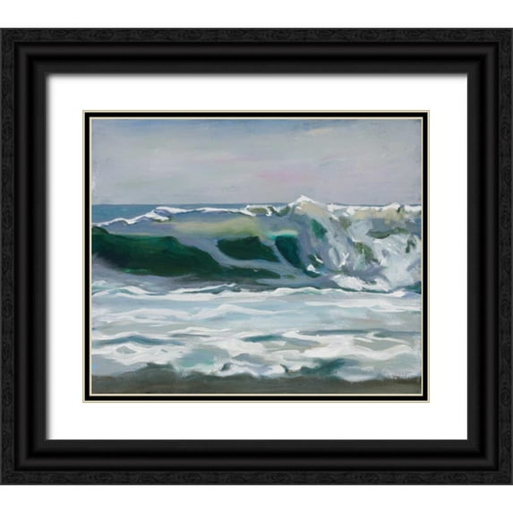 Newstedt, Stephen 14x12 Black Ornate Wood Framed with Double Matting Museum Art Print Titled - Shore Break 2