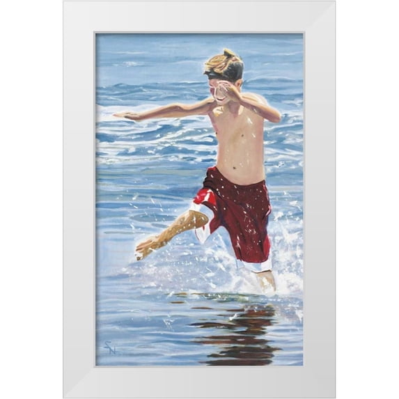 Newstedt, Stephen 22x32 White Modern Wood Framed Museum Art Print Titled - The Hurdler