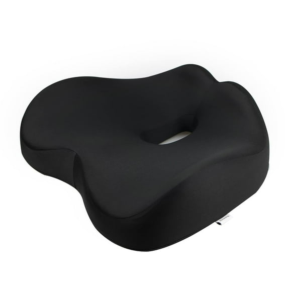 Newsty Pressure Relief Seat Cushion for Long Sitting Hours on Office, Home Chair, Car Memory Foam Office Chair Cushion for Back, Coccyx, Tailbone Pain Relief(Black) C86