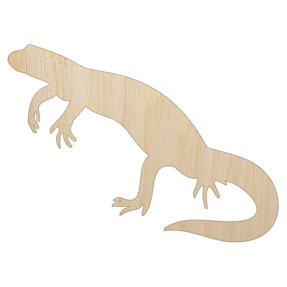 Newt Lizard Salamander Solid Wood Shape Unfinished Piece Cutout Craft DIY Projects - 4.70 Inch Size - 1/4 Inch Thick