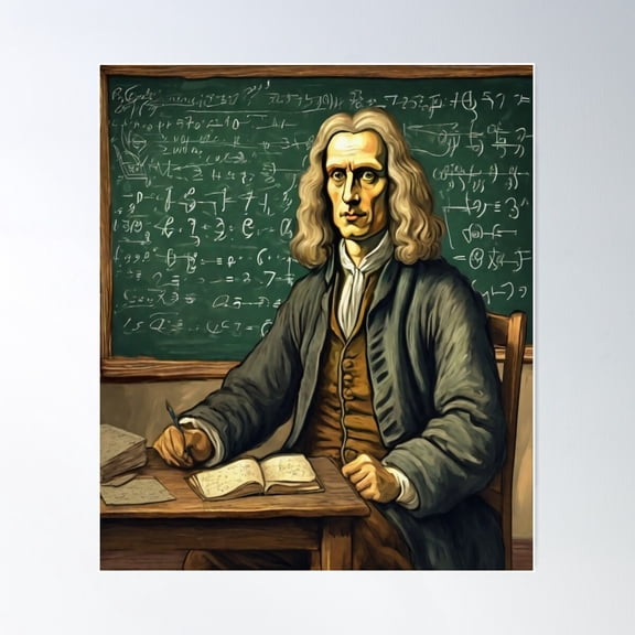 Newton'S Mathematical Lecture Poster Wall Art, Modern Wall Decor For Living Room Bedroom, 24x36 UNFRAMED