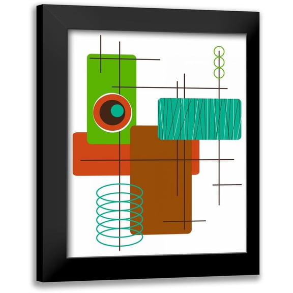 Newton, Tonya 12x14 Black Modern Framed Museum Art Print Titled - Modop in Green