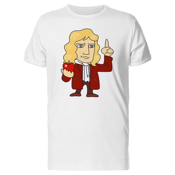 Newton With Finger Up Cartoon T-Shirt Men -Image by Shutterstock, Male Medium