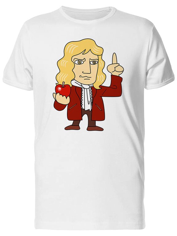 Newton With Finger Up Cartoon T-Shirt Men -Image by Shutterstock, Male Small